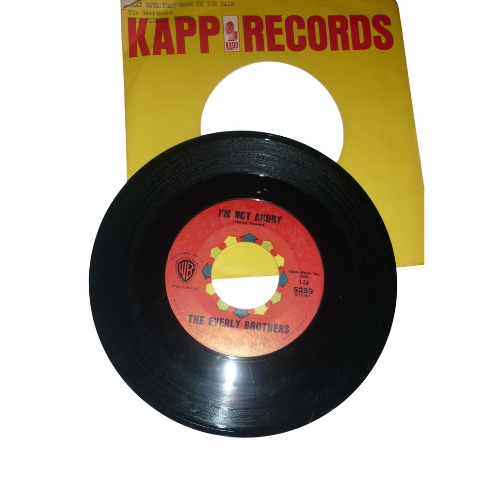 The Everly Brothers Crying In The Rain I'm Not Angry Warner Bros 5250 7" 45 RPM
